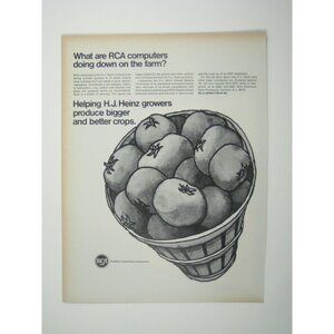 RCA Spectrum 70 Vintage 1967 Print Advertisement Heinz Tomatoes